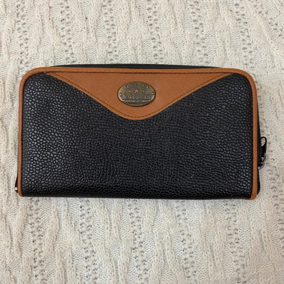 Portefeuille Vintage Jordache Années 80 – Nylon Rouge Et Bleu – Fermeture Boucle